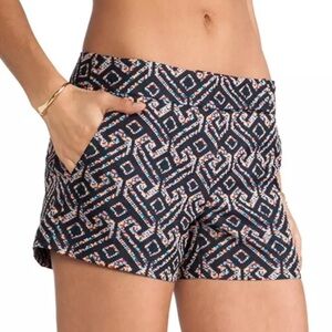 TRINA TURK Multi Navy Jacquard Corbin Shorts Size 8